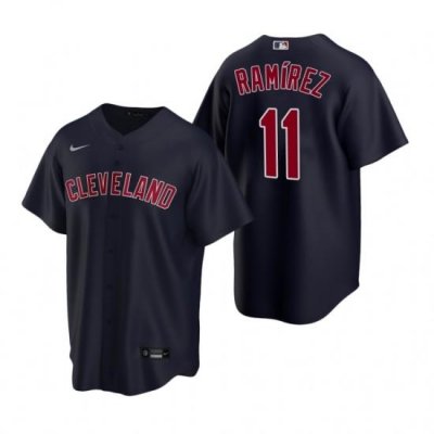 Mens Nike Cleveland Indians 11 Jose Ramirez Navy Alternate Stitched Baseball Jerse