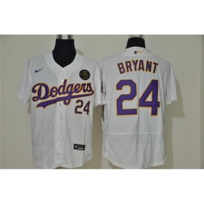 Dodgers 24 Kobe Bryant White 2020 Nike KB Flexbase Jersey