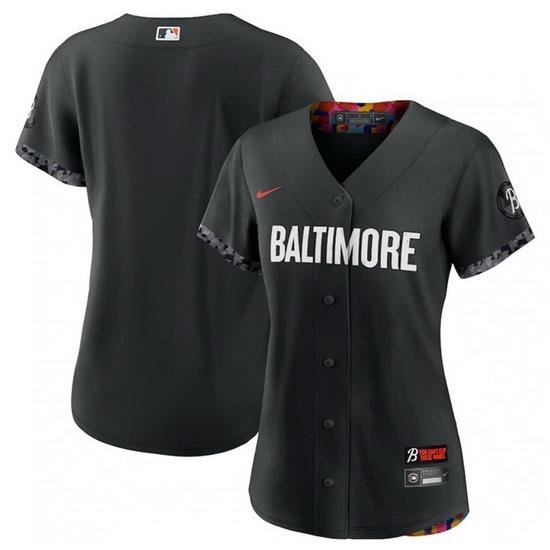 Women Baltimore Orioles Blank Black 2023 City Connect Stitched Baseball Jersey