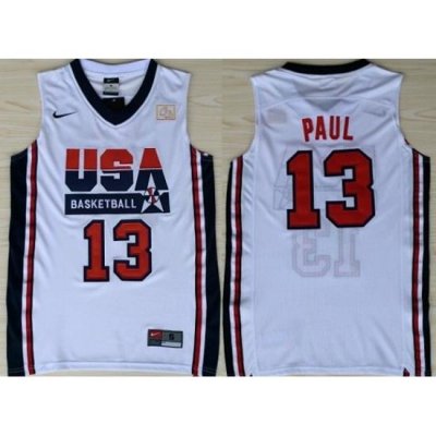 1992 Olympics Team USA 13 Chris Paul White Swingman Jersey