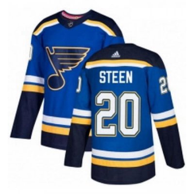 Youth Adidas St Louis Blues 20 Alexander Steen Premier Royal Blue Home NHL Jersey