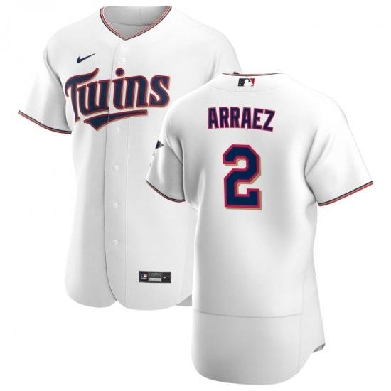 Men Minnesota TWins 2 Luis Arraez Men Nike White Home 2020 Flex Base Player MLB Jersey