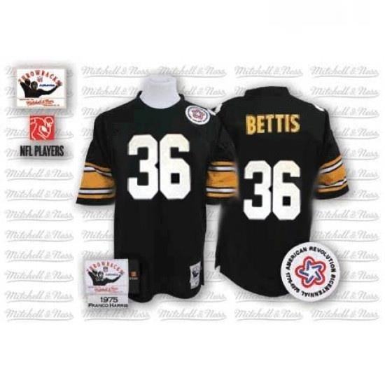 Mitchell And Ness Pittsburgh Steelers 36 Jerome Bettis Black Team Color Authentic Throwback NFL Jersey