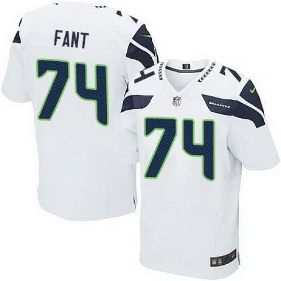 Nike Seahawks #74 George Fant White Men Stitched NFL Elite Jersey