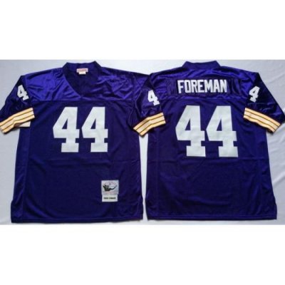 Men Minnesota Vikings 44 Chuck Foreman Purple M&N Throwback Jersey