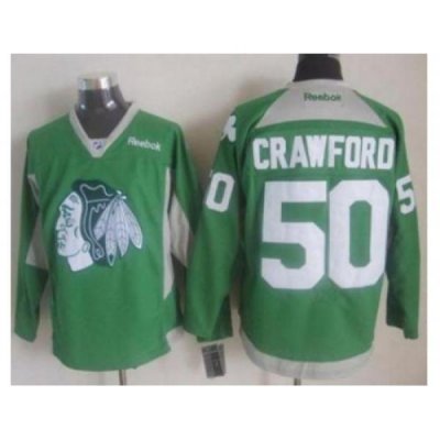 Chicago Blackhawks #50 Corey Crawford Green Practice Stitched NHL Jersey