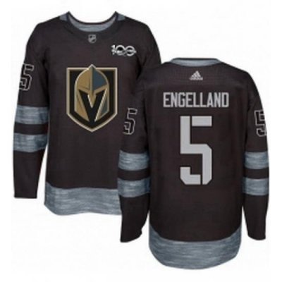 Mens Adidas Vegas Golden Knights 5 Deryk Engelland Authentic Black 1917 2017 100th Anniversary NHL Jersey