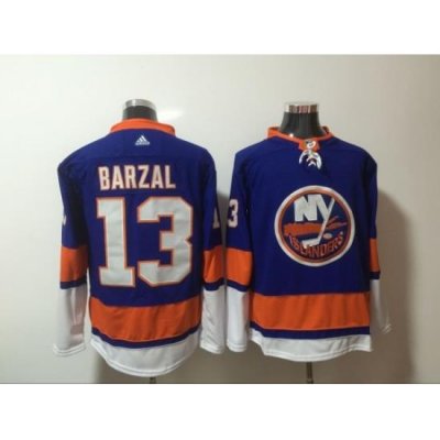 Men Adidas New York Islanders #13 Mathew Barzal Blue Stitched Jersey