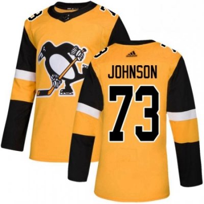 Mens Adidas Pittsburgh Penguins 73 Jack Johnson Premier Gold Alternate NHL Jersey