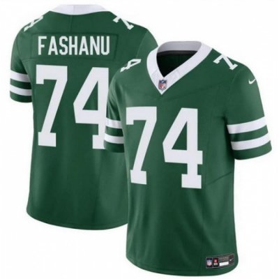 Men New York Jets 74 Olu Fashanu Green 2024 F U S E Throwback Limited Stitched Jersey