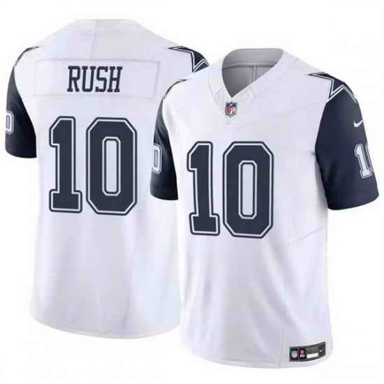 Men Dallas Cowboys 10 Cooper Rush White 2023 F U S E Vapor Untouchable Limited Stitched Football Jersey 1