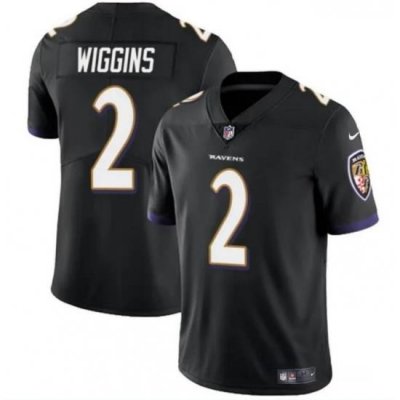 Youth Baltimore Ravens 2 Nate Wiggins Black 2024 Draft Vapor Limited Football Jersey