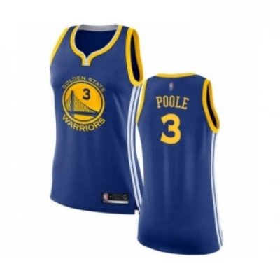 Womens Golden State Warriors 3 Jordan Poole Swingman Royal Blue Basketball Jersey Icon Edition