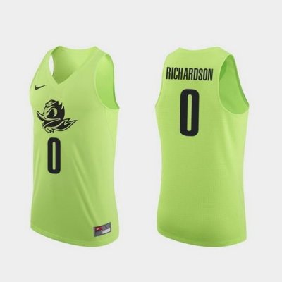 Men Oregon Ducks Will Richardson Apple Green Authentic College Basketball Jersey 0A