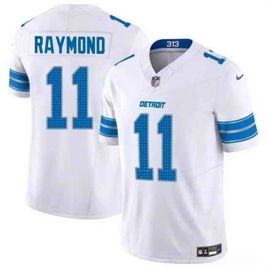 Men Detroit Lions 11 Kalif Raymond White 2024 F U S E Vapor Limited Stitched Jersey