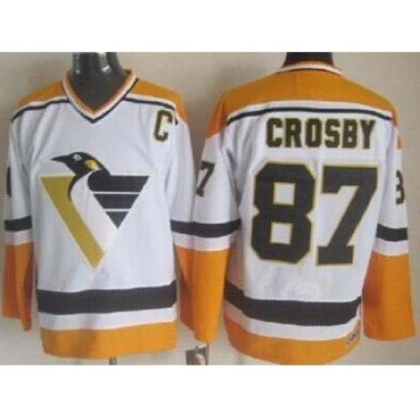 Pittsburgh Penguins 87 Sidney Crosby White CCM NHL Jerseys