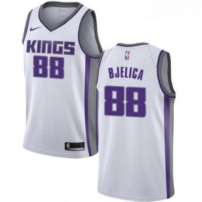 Mens Nike Sacramento Kings 88 Nemanja Bjelica Swingman White NBA Jersey Association Edition