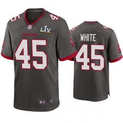 Men Devin White Buccaneers Pewter Super Bowl Lv Game Jersey