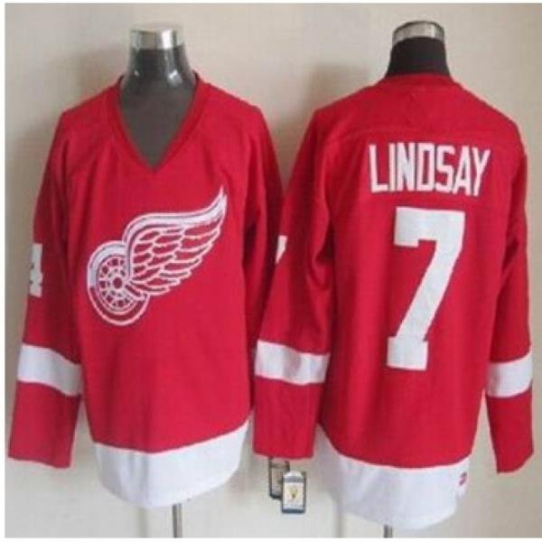 Detroit Red Wings #7 Ted Lindsay Red CCM Throwback Stitched NHL Jersey