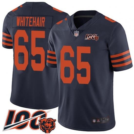 Men Chicago Bears 65 Cody Whitehair Limited Navy Blue Rush Vapor Untouchable 100th Season Football Jersey