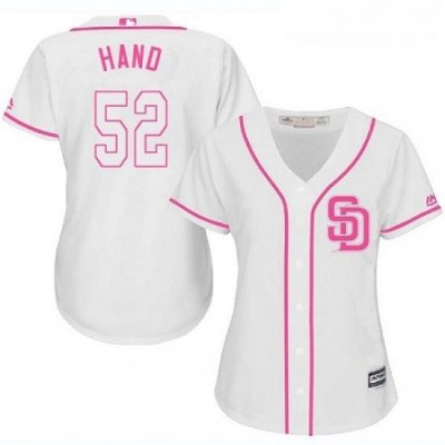 Womens Majestic San Diego Padres 52 Brad Hand Replica White Fashion Cool Base MLB Jersey