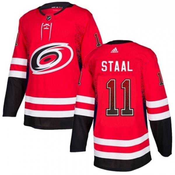 Mens Adidas Carolina Hurricanes 11 Jordan Staal Authentic Red Drift Fashion NHL Jersey