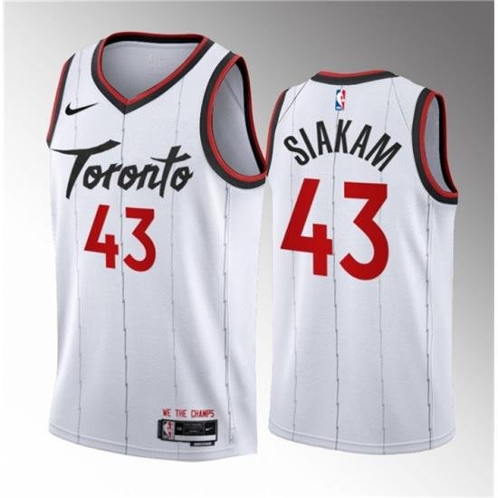 Men Toronto Raptors 43 Pascal Siakam White 2023 24 Association Edition Stitched Basketball Jersey