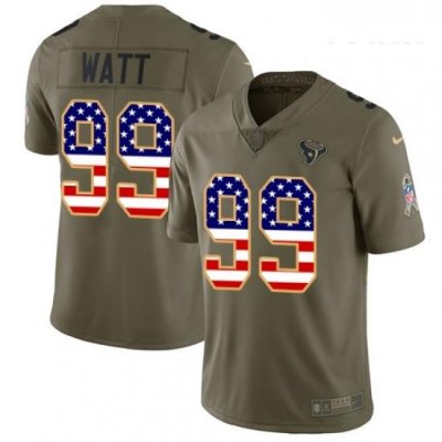 Youth Nike Houston Texans 99 JJ Watt Limited OliveUSA Flag 2017 Salute to Service NFL Jersey