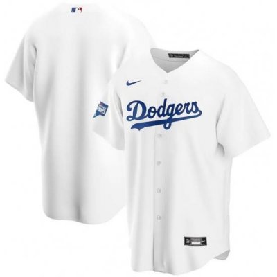 Men Los Angeles Dodgers Blank White Nike 2020 World Series Champions Cool Base Jersey