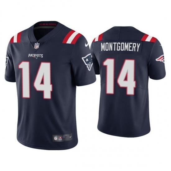 Men New England Patriots 14 Ty Montgomery Navy Vapor Untouchable Limited Stitched Jersey