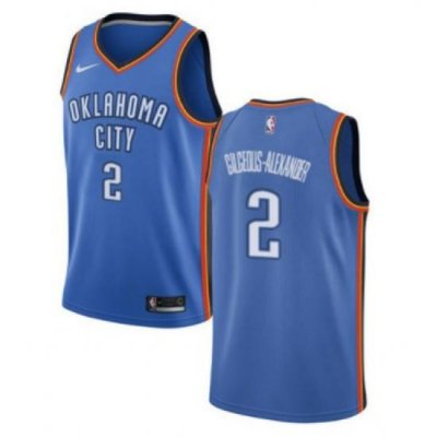 Men Oklahoma City Thunder 2 Shai Gilgeous Alexander Blue Stitched Basketball Jersey