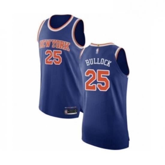 Mens New York Knicks 25 Reggie Bullock Authentic Royal Blue Basketball Jersey Icon Edition