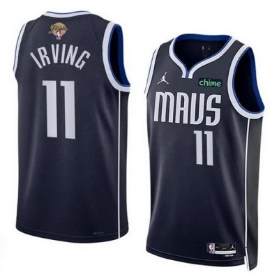 Men Dallas Mavericks 11 Kyrie Irving Navy 2024 Finals Statement Edition Stitched Basketball Jersey