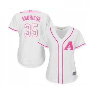 Womens Arizona Diamondbacks 35 Matt Andriese Replica White Fashion Baseball Jersey