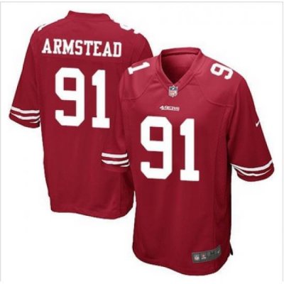 Youth NEW 49ers #91 Arik Armstead Red Team Color Stitched NFL Elite Jersey