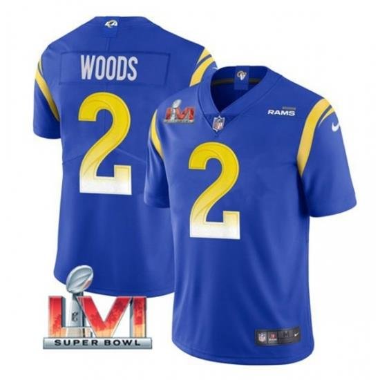 Nike Los Angeles Rams 2 Robert Woods Royal 2022 Super Bowl LVI Vapor Limited Jersey