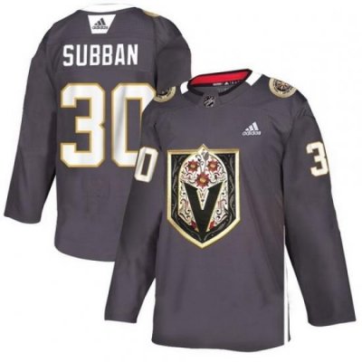 Vegas Golden Knights 30 Malcolm Subban Gray Dia De Los Muertos Adidas Jersey