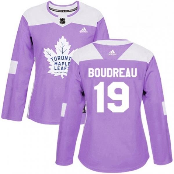 Womens Adidas Toronto Maple Leafs 19 Bruce Boudreau Authentic Purple Fights Cancer Practice NHL Jersey