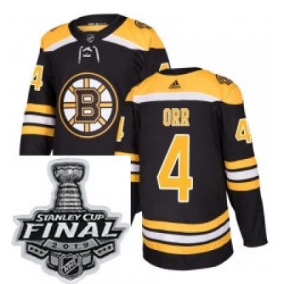 Mens Adidas Boston Bruins 4 Bobby Orr Authentic Black Home NHL Jersey