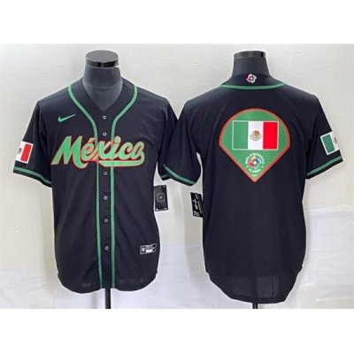 Men Mexico Baseball 2023 Black World Baseball Classic Team Big Logo Stitched Jerseys