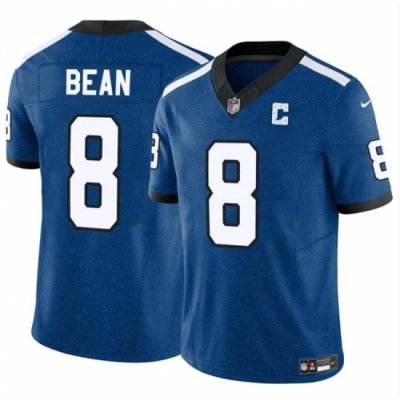 Men Indianapolis Colts 8 Jason Bean Blue 2024 F U S E  Throwback Vapor Limited Stitched Football Jersey