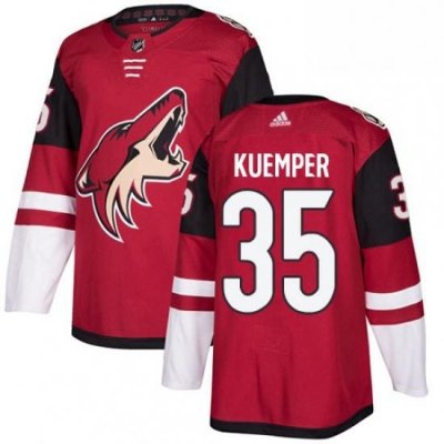 Mens Adidas Arizona Coyotes 35 Darcy Kuemper Authentic Burgundy Red Home NHL Jersey