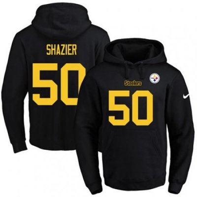 NFL Mens Nike Pittsburgh Steelers 50 Ryan Shazier BlackGold No Name Number Pullover Hoodie