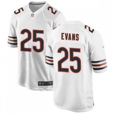 Men Chicago Bears 25 Darrynton Evans White Stitched Football Game Jersey