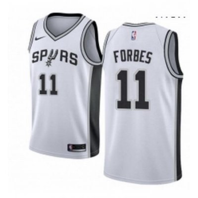 Mens Nike San Antonio Spurs 11 Bryn Forbes Swingman White NBA Jersey Association Edition