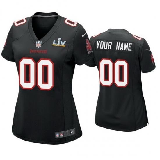 Women Custom Buccaneers Black Super Bowl Lv Game Fashion Jersey