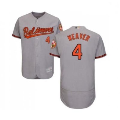 Mens Baltimore Orioles 4 Earl Weaver Grey Road Flex Base Authentic Collection Baseball Jersey