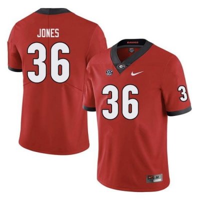 Men #36 Garrett Jones Georgia Bulldogs College Football Jerseys red