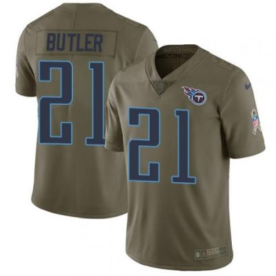 Nike Titans #21 Malcolm Butler Olive Mens Stitched NFL Limited 2017 Salute To Service Jersey