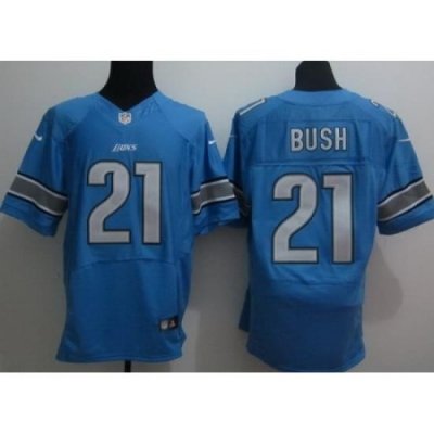 Nike Detroit Lions 21 Reggie Bush Blue Elite NFL Jersey